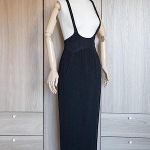 90s chanel black dress with chains 1992 Chanel Couture Chain Dress The Looking Glass