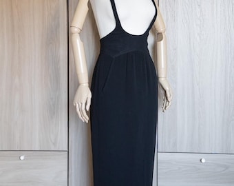 Chanel 1993 RTW Autumn Runway Collection Pinafore Dress w Gold CC Buttons