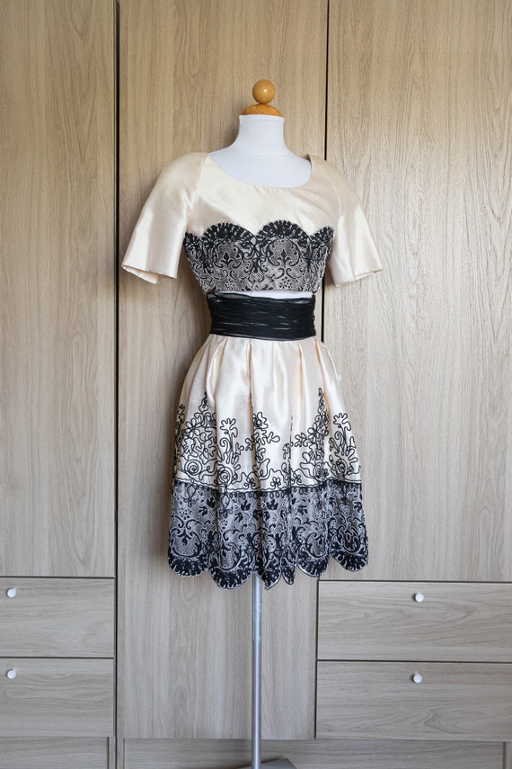 sachin and babi light blue dress Image of Evening dress, 1988 (front partial view), Silk organza and ribbon,  by Lacroix, Christian (b.1951)