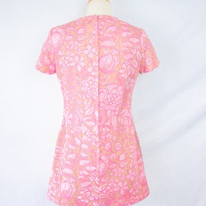 1960s Mod Micro Mini Pink Brocade Dress / Extra Small - Etsy