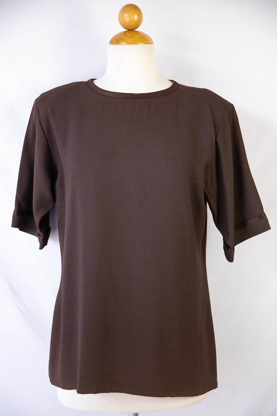 1970s Yves Saint Laurent chocolate elbow sleeve b… - image 2