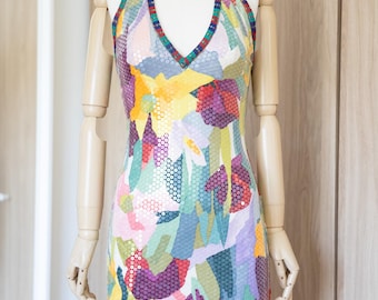 1991 S/S Missoni Silk Sequin Halter Dress