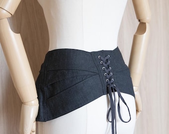 2004 Jean Paul Gaultier Femme Lace Up & Zipper Waist Corset / Top