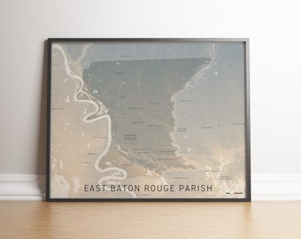 East Baton Rouge Parish topographic map