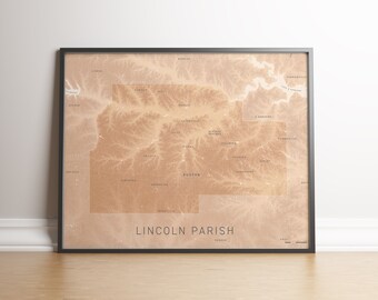 Lincoln Parish topographic map