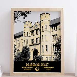 Vanderbilt University Furman Hall print - Vandy campus poster