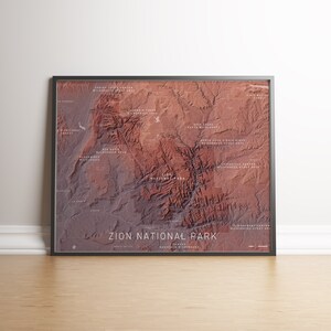 Mapa topográfico del Parque Nacional de Sión