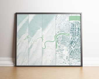 Chattanooga, Tennesee city scale map - museum quality matte print