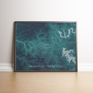 Nashville, Tennessee carte topographique