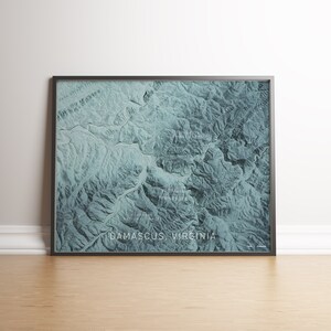 Damaskus, Virginia topografische Karte - Museum Qualität matt druck