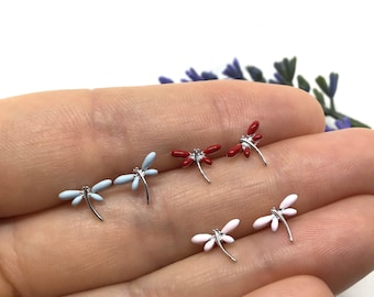 Bug earrings Fly earrings Fly studs Dragonfly studs Dragonfly earrings Bug studs