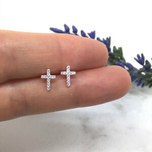 Small cross shop earrings studs