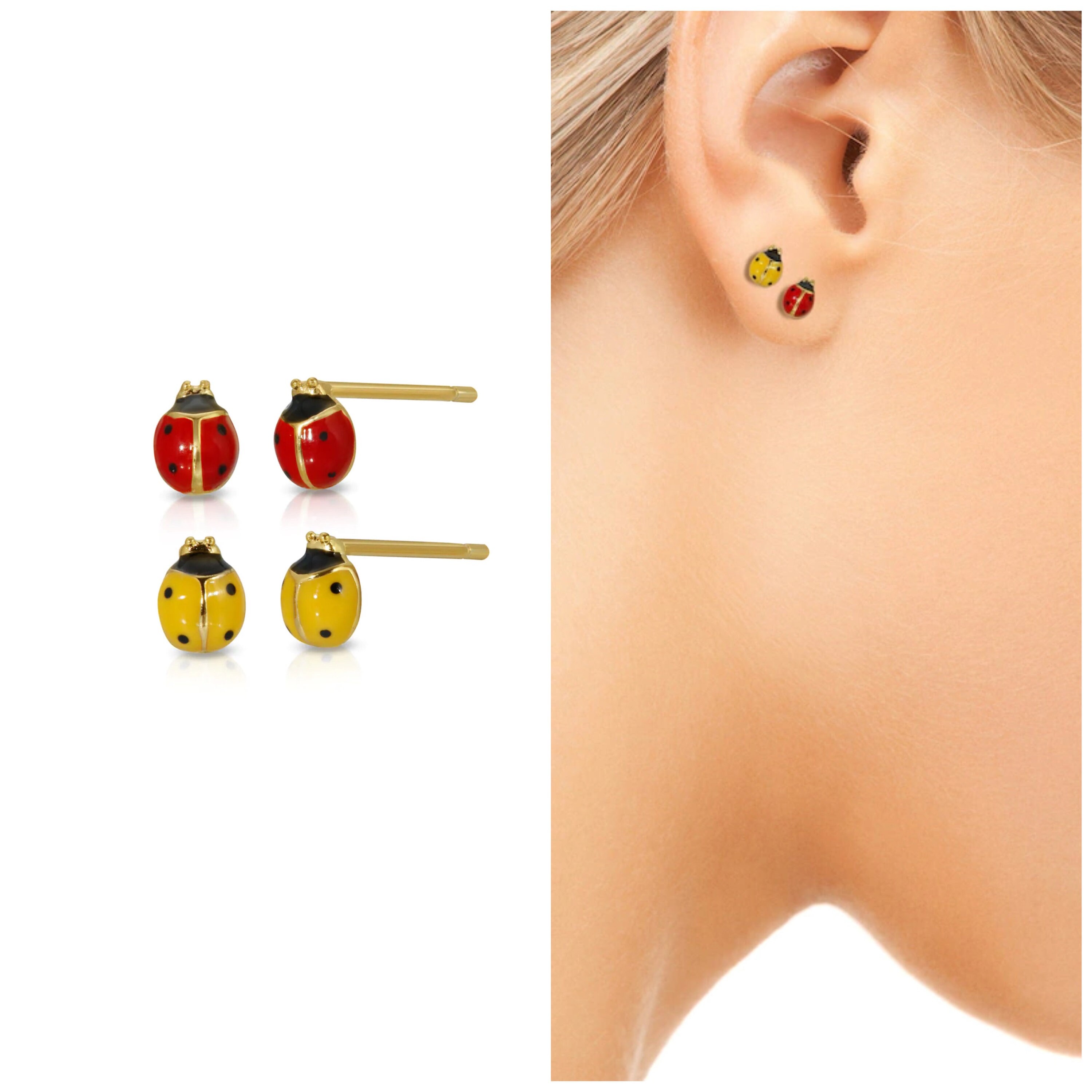 Miraculous ladybug earrings best sale gold