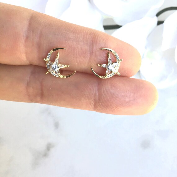 Etsy moon and star deals earrings