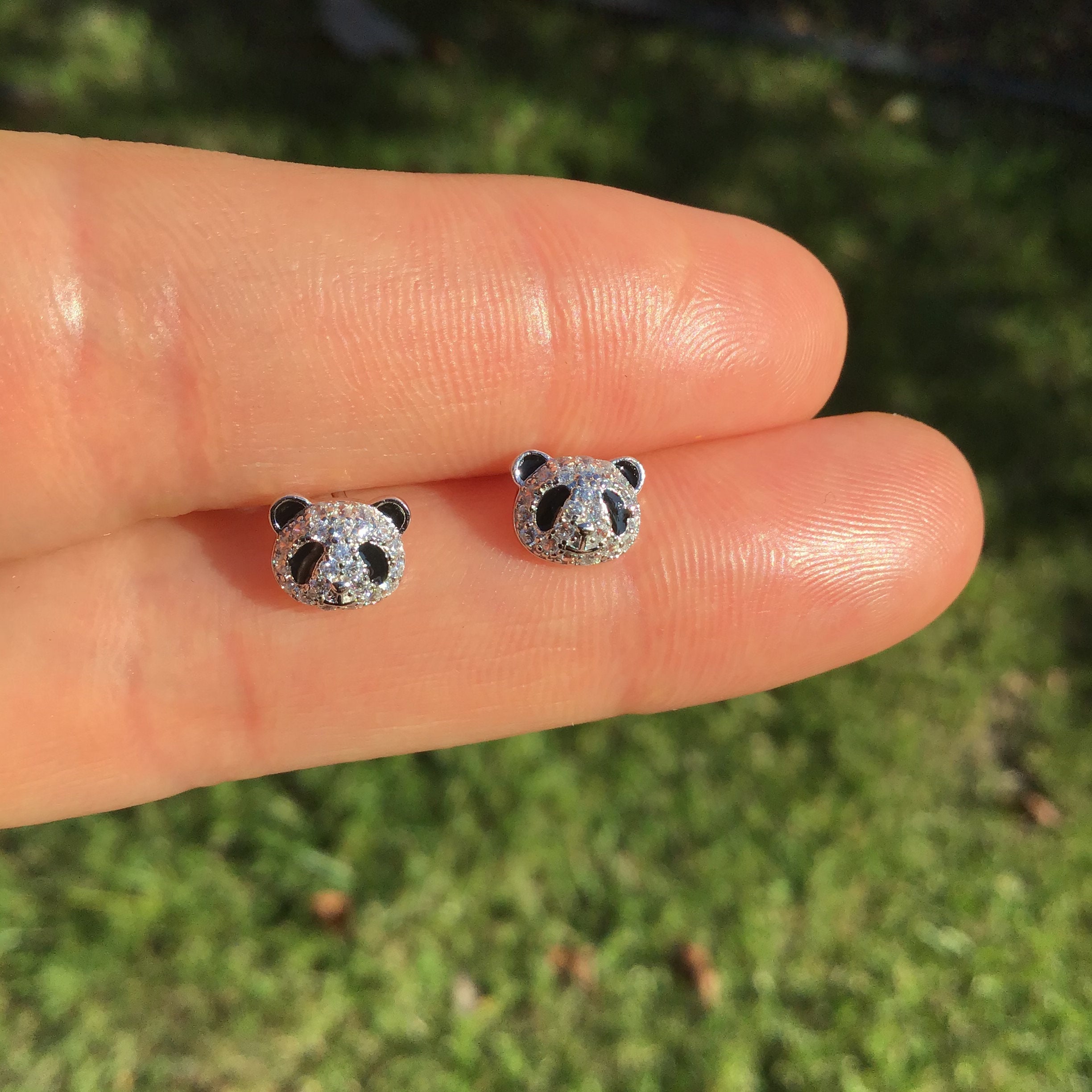 Panda Stud Earring Sterling Silver cute Bear Kids Stud Earrings