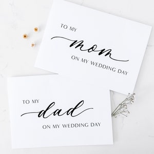 ZWEI druckbare Karten für meine Mutter und meinen Vater an meinem Hochzeitstag | Kalligraphie | Hochzeitskarte Mutter, Vater | Geschenk für Eltern | Sofort Download