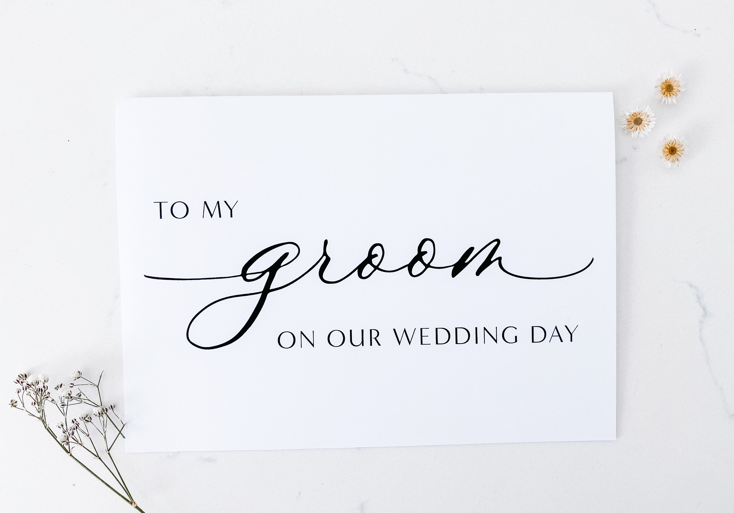 TWO Printable Cards to My Groom &amp; to My Bride on Our Wedding - Etsy