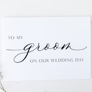Tarjeta imprimible para mi novio el día de nuestra boda / Caligrafía / Tarjeta del día de la boda / Regalo de novia para el novio o esposo / Descarga digital