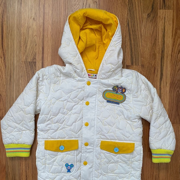Vintage Inspired Preloved Kids Retro Puffer Jacket /Star Quilted Puffer Jacket /Wind Resistant/Sports Outerwear Size 6