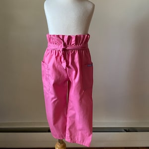 90s Vintage Osh Kosh B&#39;Gosh Pink Tie Pant/Pull On Pant w/Pockets Baby Size 3T Made in USA