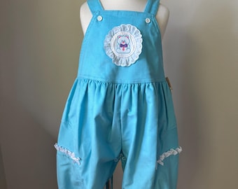 Vintage babyblauwe corduroy overall, buster brown 18-24 M