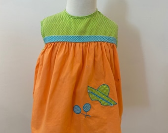 Conjunto de bebê vintage dos anos 70: vestido de bolinhas e macacão (6-12 meses)