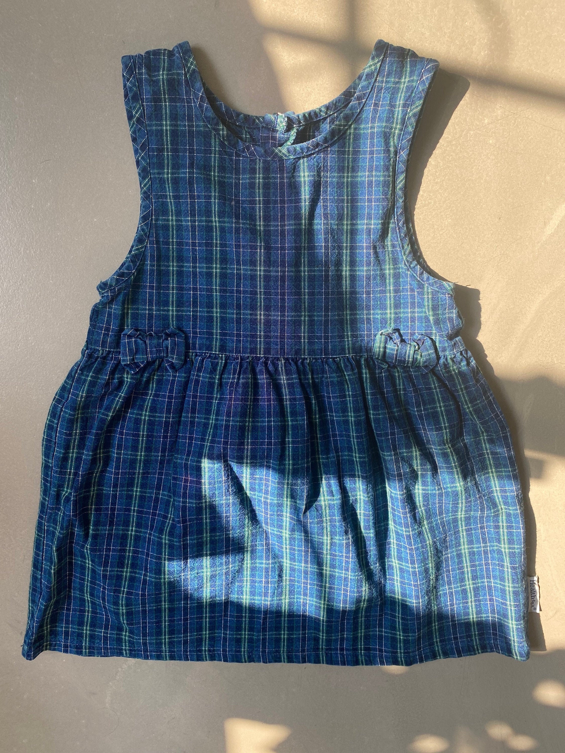 90s Vintage Girls Plaid Sleeveless Dress/ School house Dress /Back to School/Retro Child by Healthtex Made in USA Size 6
