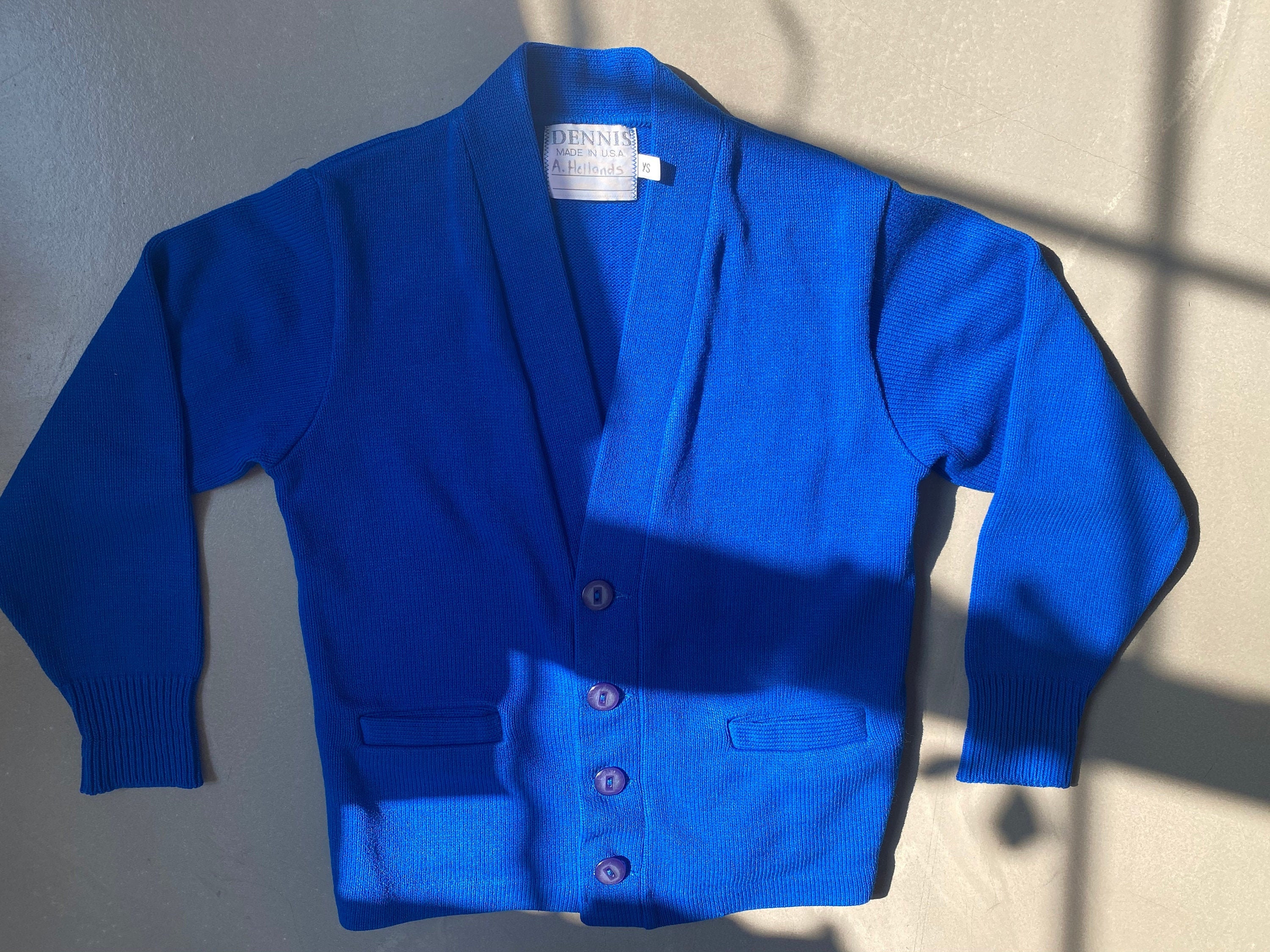 Vintage Kids Blue Uniform Cardigan 