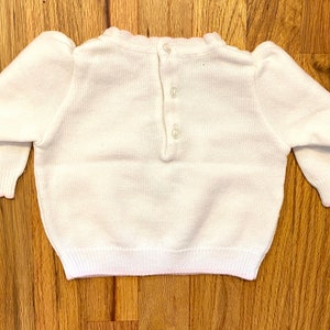 90s Vintage Baby Cute Heart Pink Classic Sweater/ Valentines Sweetheart Sweater/Baby Crewneck sweater/Size 3-6M image 3