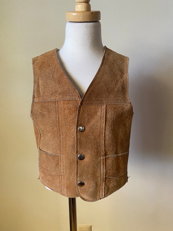 70s Vintage Kids Leather Vest/ 70s Kids Fall Rock 