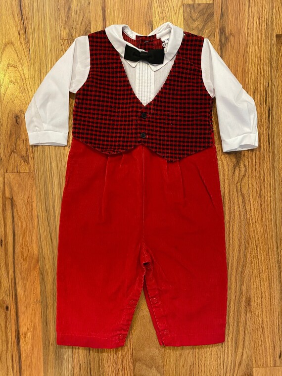 80s Vintage Baby Jumpsuit /Retro/Bodysuit /Holiday Ch… Gem