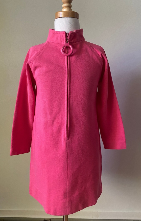 60s Vintage Kid Girls Retro Mod Pink Dress /Retro 