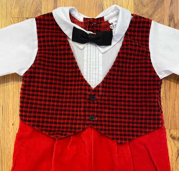 80s Vintage Baby Jumpsuit /Retro/Bodysuit /Holiday Ch… Gem