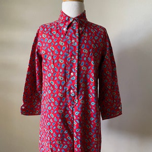 60s Vintage Red Paisley Print Dress - Retro Mod Youngland Size 5