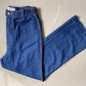 80s Vintage Kids/Petite Adult Bay Britches Jeans/Vintage Denim Dark Wash/ Wide Leg High Waist Pants/Mom Jeans Size 27 W or 13/14