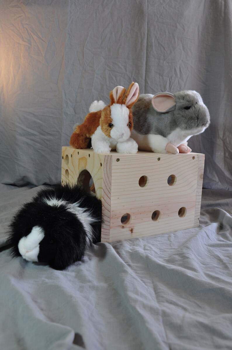 Small Animal Hide House with Integrated Hay Rack for Etsy