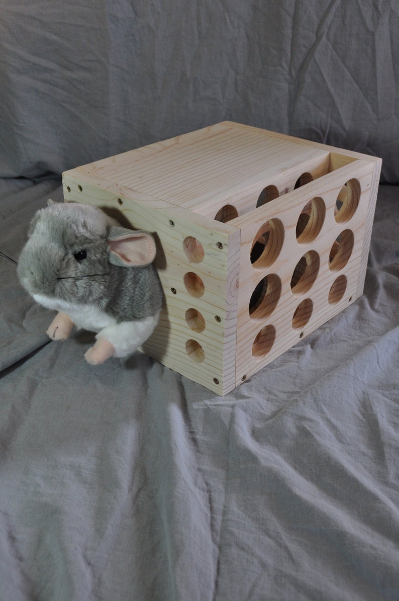 Small Animal Hide House with Integrated Hay Rack for Etsy