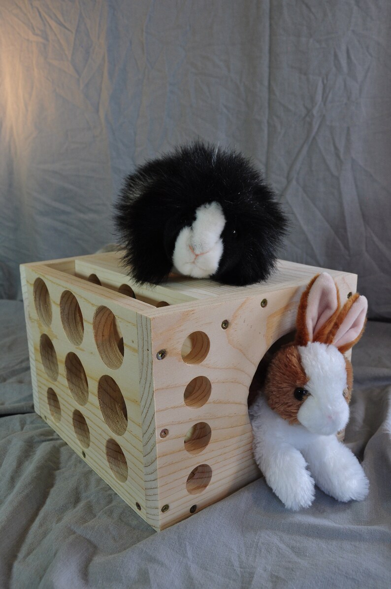 Small Animal Hide House with Integrated Hay Rack for Etsy