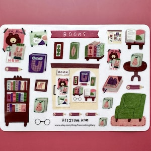 Book Shop Clear Sheet A6 Bullet Journal Sticker, Buchliebhaber