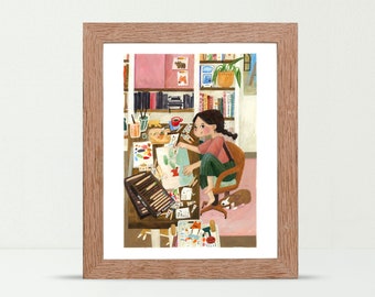 Artist Desk Portrait 8x10 Art Print
