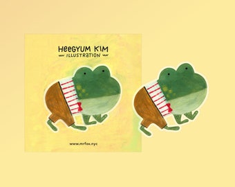 Sticker - Mr.Froggie - Diecut sticker, clear sticker, frog sticker