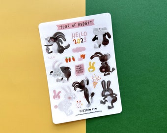Black Rabbit Clear Sticker Sheet A6 Bullet Journal planner sticker