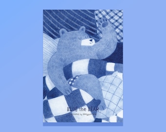Blue the Bear Illustration Collection Postcard Pad - A5 LIMITED QTY