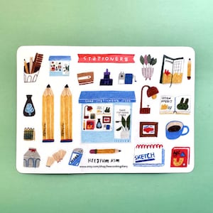 Mijn favoriete briefpapier Duidelijk stickervel A6 Bullet Journal planner sticker