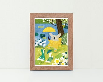 Spring Rain and Koala 5x7 Art Print
