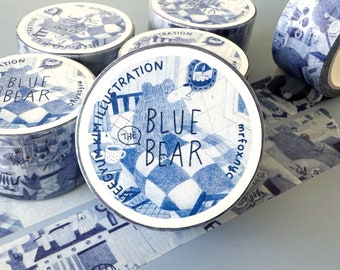 Washi Tape Blue the Bear - Blue 25mm x 10m