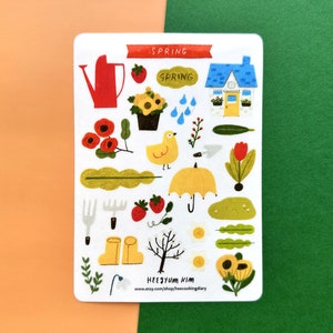 Doorzichtige lente stickervel A6 Bullet Journal plannersticker