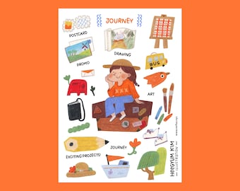 New Year's resolution Journey Sticker Sheet, achieve Your Goals in Style! Bullet Journal planner sticker