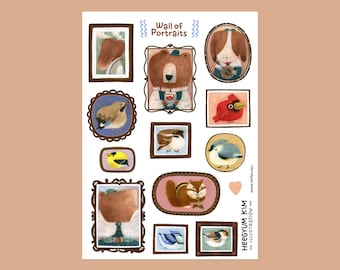 Wall of Portrait Clear Sticker Sheet A6 Bullet Journal planner sticker