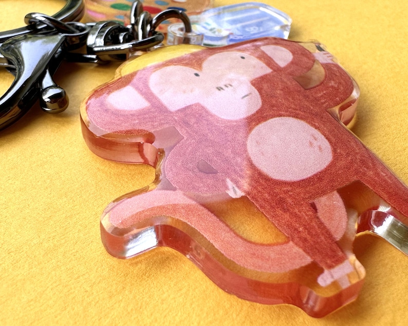 Monkey the Artist acrylic key chain image 3